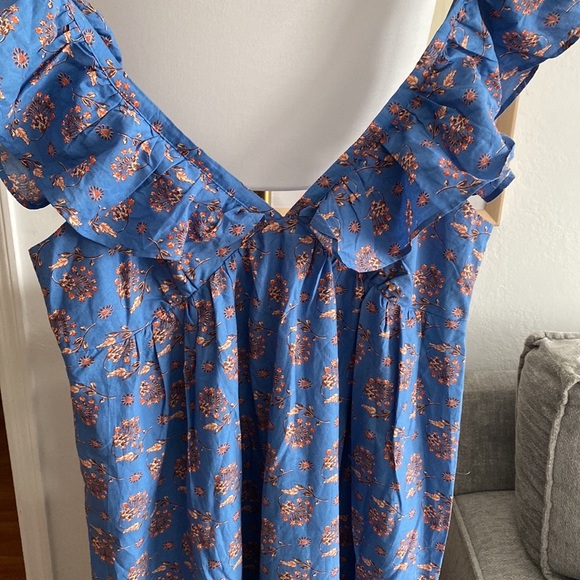 SOLD‼️no available ‼️Summer bohemian beach flowers printed blue long - Picture 5 of 10